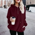 thumbnail image 2 of Meichang Womens Oversized Hoodie Sherpa Quarter Zip Pullover with Pocket Fuzzy Fleece Sweatshirt Winter Warm Long Sleeve Hoodies, 2 of 6