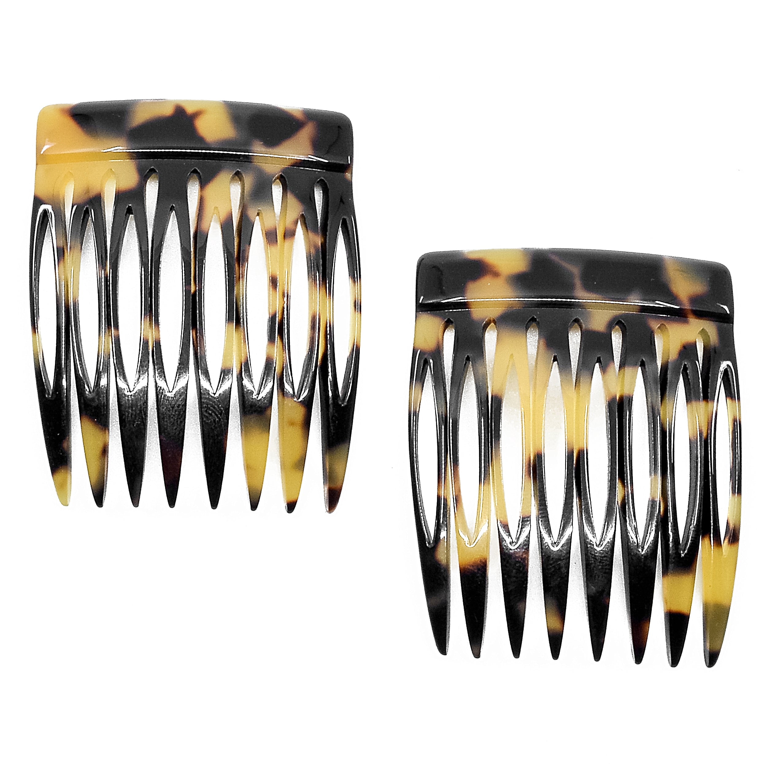 Camila Paris CP3010 French Hair Side Comb Handmade Small Pearl French Twist Hair Combs Decorative, Strong Hold Hair Clips for Women Bun Chignon Up-Do Styling Girls Hair Accessories, Made in France