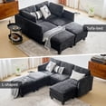 thumbnail image 3 of Mxfurhawa Modular Couches and Sectional Sofas, 6 Seat Oversized Sofa for Living Room, U Shaped Sectional Couch, Black, 3 of 6