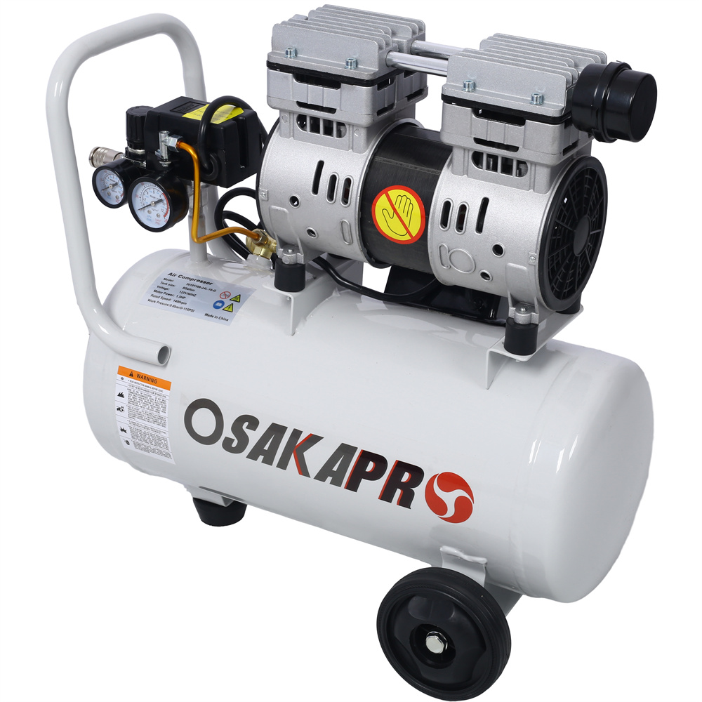 8 Gallon Ultra Quiet Air Compressor, 1.5HP, Max 115 PSI, 70dB Low Noise Oil-Free Air Compressor for Auto Repair, Bike Tires, Garage Spray Painting