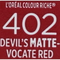 thumbnail image 5 of L'Oreal Paris Colour Riche Matte Lip Colour, Devils Matte Vocate Red, 5 of 6