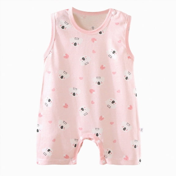 CAUYDY Preemie Girls Clothes Spring Summer Newborn Jumpsuit for Boys Baby Short Sleeve One-Pieces Unisex Infant Sleepwear 3 6 9 Months 1T 2T Sizes 0-6 Months,Pink