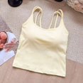 thumbnail image 5 of ZNQHFRE Women's Criss‑Cross Back Spaghetti Strap Camisole Tank Top, Slim‑Fit Layering Top With Built‑In Bra Pads One Size, 5 of 5