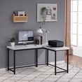 thumbnail image 2 of Ivinta Industrial L-Shaped Desk, Thickened 2" Desktop Lap Desks, 58 in x 44 in, White, 2 of 9