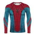 thumbnail image 1 of Spiderman Tight T-shirt For Men's Athletic Training Long Sleeve Top, 1 of 4