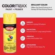 Krylon COLORmaxx Gloss Sun Yellow Spray Paint and Primer, 12 oz