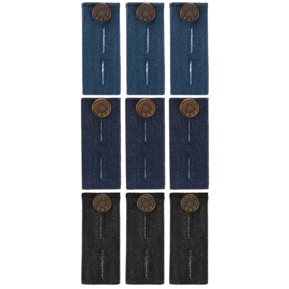9 PCS Adjustable Waistband Extender with Metal Button, Pants Jeans Waist Extender, Universal Denim Skirt Trousers Waist Extension for Men Women