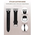 thumbnail image 4 of Wearlizer Leather Band Compatible with Apple Watch Band Women 38mm 40mm 41mm 42mm 44mm 45mm 46mm 49mm Dressy Leather Strap with T-shape Metal Buckle for iWatch Ultra SE Series 10 9 8 7 6 5 4 3, 4 of 6