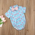 thumbnail image 3 of Coduop Infant Baby Boy Summer Gentleman Bowtie Short Sleeve Romper Bodysuit Jumpsuit, 3 of 6