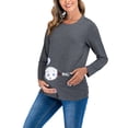 thumbnail image 1 of Camisas de Maternidad Para Mujer Blusas Estampado de Bebé Vestir Top Algodón Cuello Redondo Manga Larga Color Sólido Odeerbi ODB123407, 1 of 6
