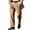 Khaki, variant on Men's British Style Velvet Suit Pants, Straight Leg Retro Dress Trousers with Expandable Elastic Waist and Pockets, Business Casual Office Pants for Daily Wear Blackish Green L