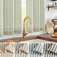 thumbnail image 3 of Curtainking Rayé Cuisine Rideau Lin Café Rideaux Semi-Transparent Rustique Ferme Niveau Rideaux 24 Pouces Tige Poche 2 Panneaux Vert, 3 of 6