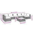 thumbnail image 4 of vidaXL 8 Piece Garden Lounge Set with Cushions Poly Rattan Brown, 4 of 5