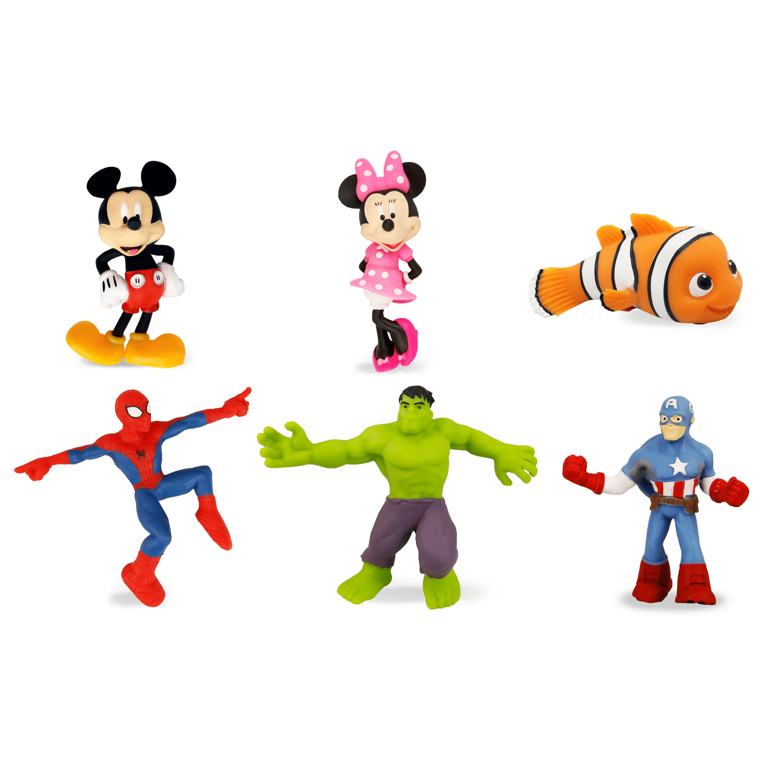 JaRu Disney and Marvel Lifelike Character Stretchy Squishy Novelty