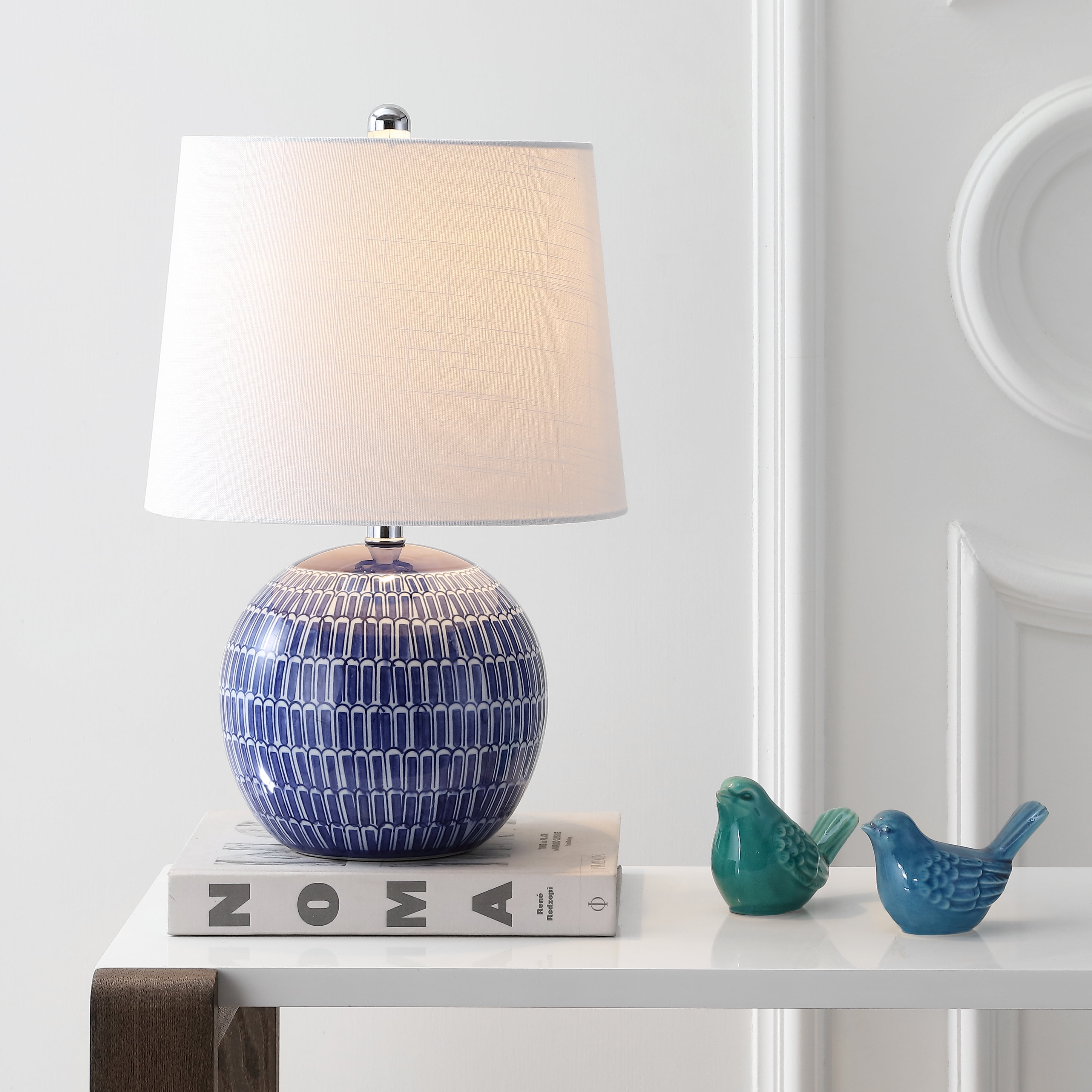 Ronald 21 Ceramic Led Table Lamp Navy, Navy Blue End Table Lamps