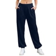 thumbnail image 3 of Womens Baggy Sweatpants Heavyweight Wide Leg Drawstring Sweat Pants,Casual Lounge Joggers Slacks with Pockets, 3 of 5