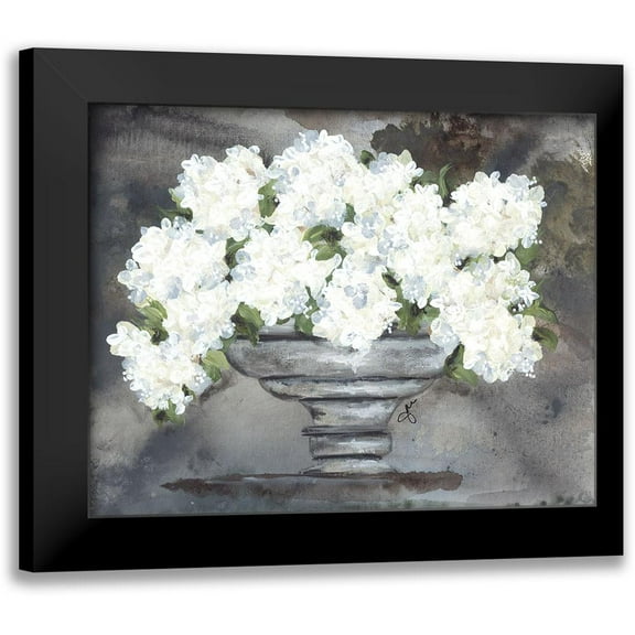 Norkus, Julie 14x12 Black Modern Framed Museum Art Print Titled - Snowball Hydrangeas I