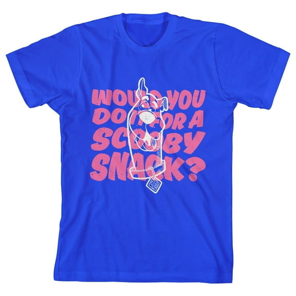 Scooby Doo Would You Do It For a Scooby Snack? Youth Royal Blue Graphic Tee-Medium
