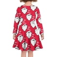thumbnail image 3 of FKELYI Cartoon Santa Long Sleeve Dresses Size 11-12 Y Merry Christmas Soft Little Girls Dress Up Clothes Polyester Kids Long Sleeve Dress for Girls, 3 of 4