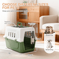 thumbnail image 5 of MoNiBloom 18" Pet Travel Carrier, Portable Dog Travel Kennel Handbag Cage Transport Box with Handle and 2 Doors, Airline Approved, White/Forest Green, 5 of 9