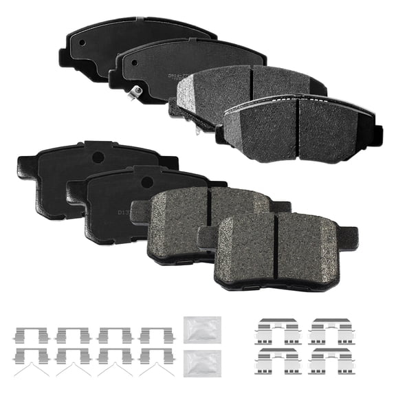 ACB ZONE Front & Rear Ceramic Brake Pads Set for 2008-2016 Honda Accord LX LX-P LX-S SE, 8 Pieces