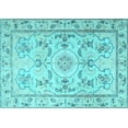 thumbnail image 1 of Ahgly Company Indoor Rectangle Medallion Light Blue Traditional Area Rugs, 8' x 12', 1 of 4