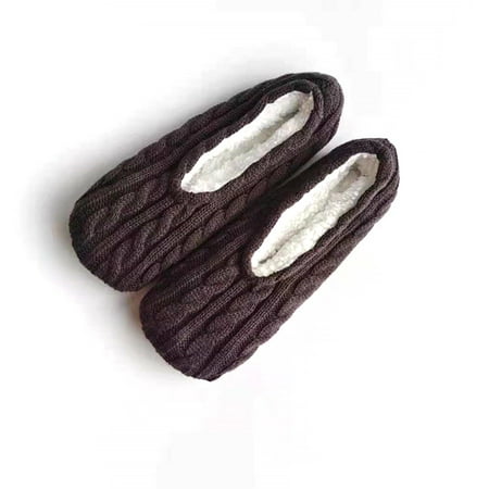 1Pairs Womens Thick & Warm Slipper Socks with Non Slip Grippers