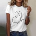 thumbnail image 2 of Trendfront Womens Summer Crew Neck Short Sleeve Tops Butterfly Insect Graphic Print Tees Casual Fashionable Style Apparel T-Shirts, 2 of 4