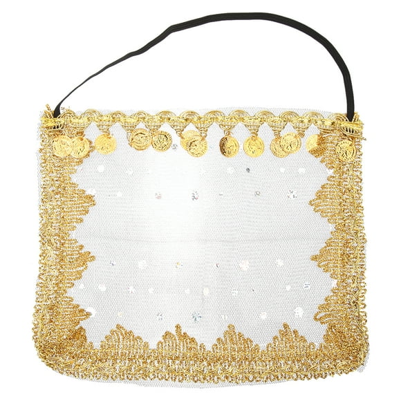 Velo de la cara de danza del vientre con lentejuelas cosplay cara de velo del tumón de baile del vientre accesorio