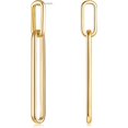 thumbnail image 1 of TRAHOO-Gold Geometric Drop Dangle Earrings for Women Long Link Dangle Earrings, 1 of 4