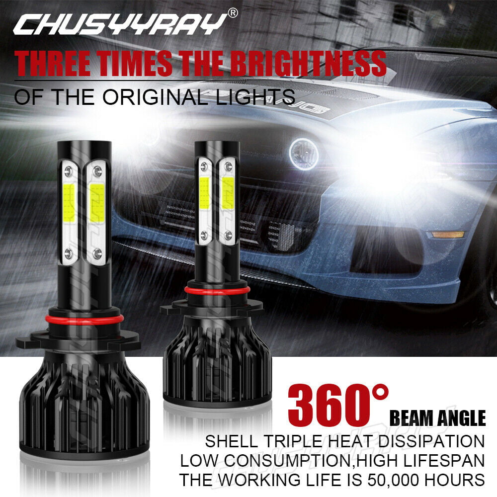 9005 LED Headlight Bulbs, 300% Brighter 18000LM High Low Beam LED  Headlights Conversion Kit, 6500K Cool White IP68 Waterproof, Pack of 2 