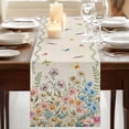 thumbnail image 3 of Table Runners 70 Inches Long Dress Scarves, Colorful Floral Farmhouse Coffee/Dining/Kitchen Table Decor, Holiday Table Runner, Farmhouse Country Dragonfly Butterfly Flower 13x70 Inch, 3 of 9