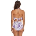 thumbnail image 4 of Ckdifva Purple Seashells Striped Womens High Waisted Bikini Set Two Piece Swimsuit Bathing Suits, 4 of 5