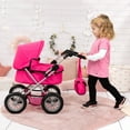thumbnail image 2 of Bayer Design Doll Hot Pink Trendy Pram W/ Shoulder Bag, Adjustable Handle, Shopping Basket, Children Ages 3+, 2 of 10