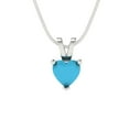 thumbnail image 3 of 0.5 ct Brilliant Heart Cut Solitaire Turquoise 18K White Solid Gold Everyday Affordable Designer Necklace Pendant with 18" Chain, 3 of 6