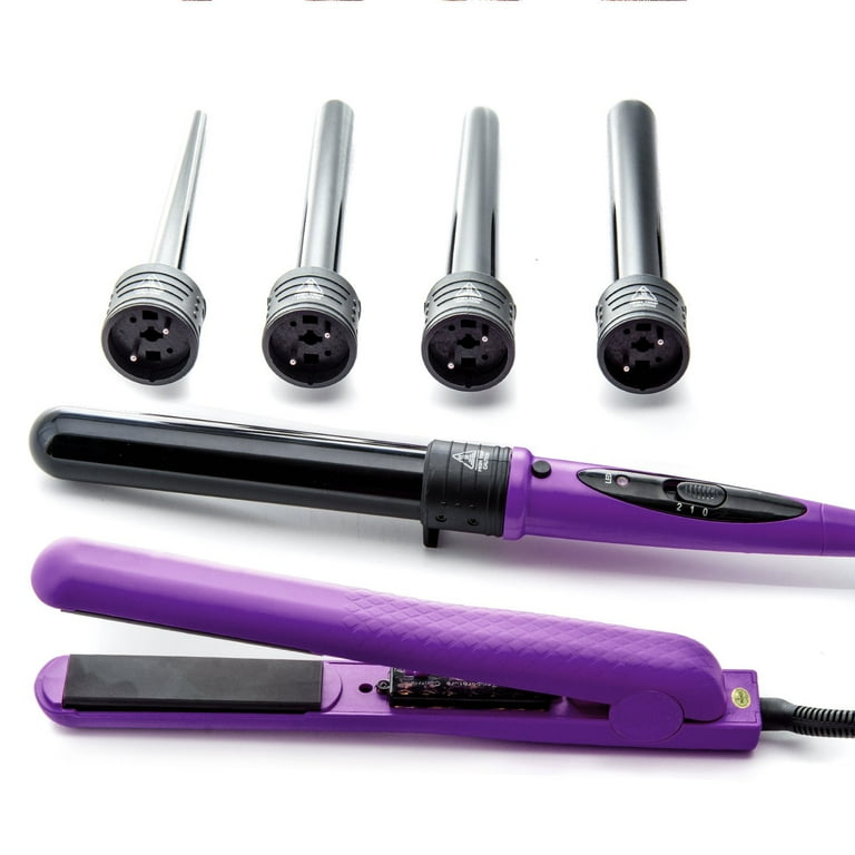 Avion Beauty Curling Iron and Flat Iron 8 Pc Set Purple Walmart