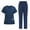 02# Dark Blue, variant on Stretch Scrubs Uniforms for Women - COZY V Neck Scrub Top and Bootcut Cargo Straight Pants with Multi-Pocket,Red S