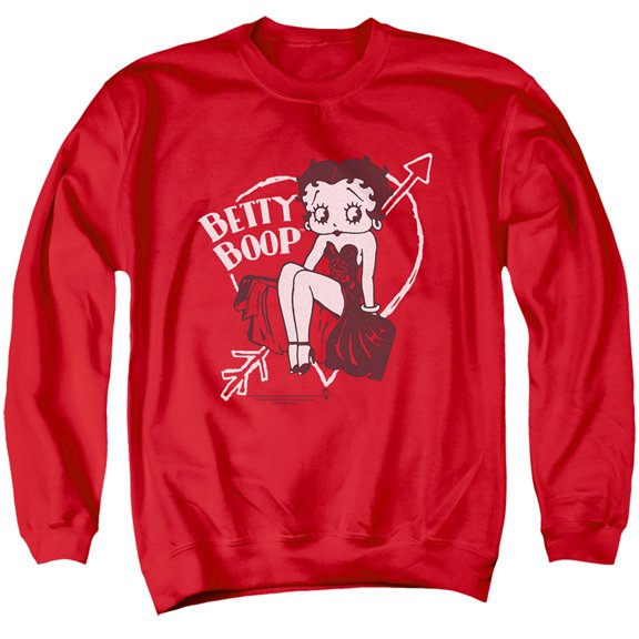Betty Boop Lover Girl Adult Crewneck Sweatshirt Red