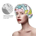 thumbnail image 4 of Easygdp Space Doodle Shower Caps for Women, Double Waterproof Layers Shower Cap, Quick Drying Bath Hair Cap Reusable, 4 of 9