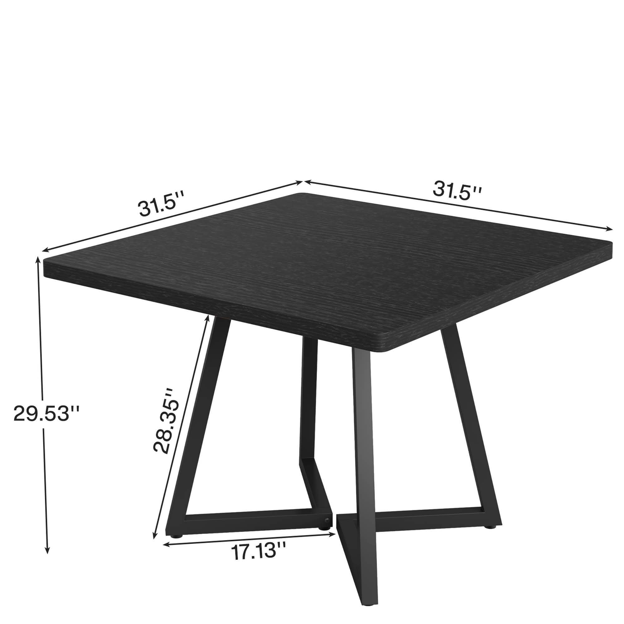 MAYEERTY 31.5" Vintage Square Dining Table, Industrial Metal Frame Small Dinner Table for Home Office