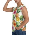 thumbnail image 3 of Lsque Hawaiian Pineappl Print Men's Cotton Blend Sleeveless Muscle Shirts (S-3XL)- Moisture Wicking, Odor Protection, UPF 30+,X-Large, 3 of 8