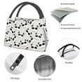 thumbnail image 4 of Yiaed Cute Panda Print Lunch box lunch bag Portable Insulated Lunch Box for Women Men Cooler Tote Bag with Front Pocket for Work Picnic Travel, 4 of 6
