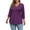 Purple, variant on WellSize 3/4 Sleeve Womens Plus Size Tops V Neck Trendy Tunic Fall Blouses Curved Hem Casual Shirts