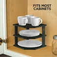 thumbnail image 6 of 3-Tier Bamboo Corner Shelf Organizer for Cabinets & Countertops, Plate & Bowl Rack Stand for Kitchen, Pantry or Bathroom, Freestanding Space-Saving Corner Storage, Black, 6 of 8