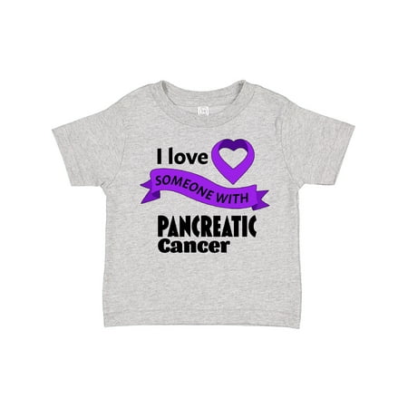 

Inktastic I Love Someone with Pancreatic Cancer Purple Heart Ribbon Gift Toddler Boy or Toddler Girl T-Shirt