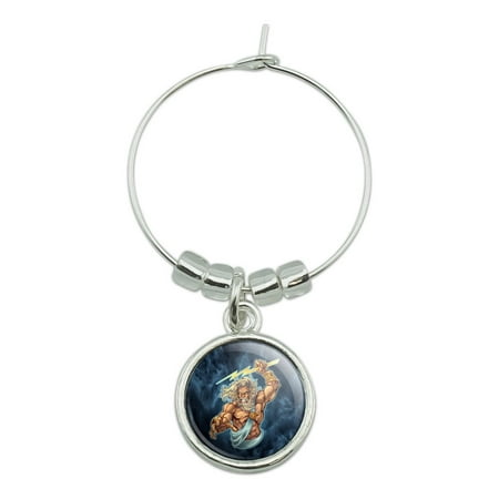 

Zeus Greek God Mythology Lightning Wine Glass Charm Drink Marker