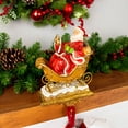 thumbnail image 4 of Northlight Santa and Reindeer Glittered Christmas Stocking Holders - 9.5” - Gold - Set of 2, 4 of 9