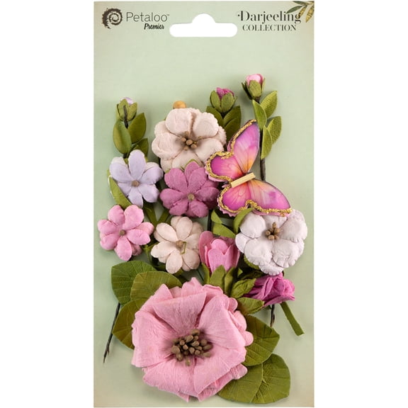 Little Birdie Handmade Sierra Flowers 15/Pkg-Vintage Pink