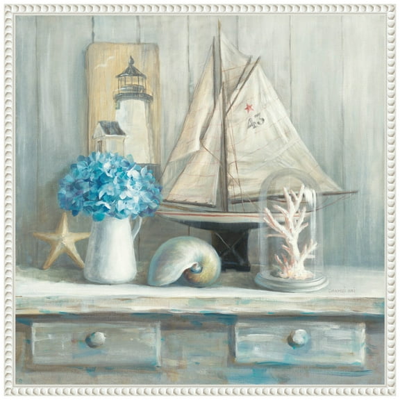 Amanti Art Summer House Square Framed Canvas Wall Art Print