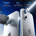 thumbnail image 3 of Dteck Camera Lens Protector for iPhone 16, Individual Metal Ring 9H Hardness HD Tempered Glass Camera Screen Protector Cover for iPhone 16,Silver, 3 of 5